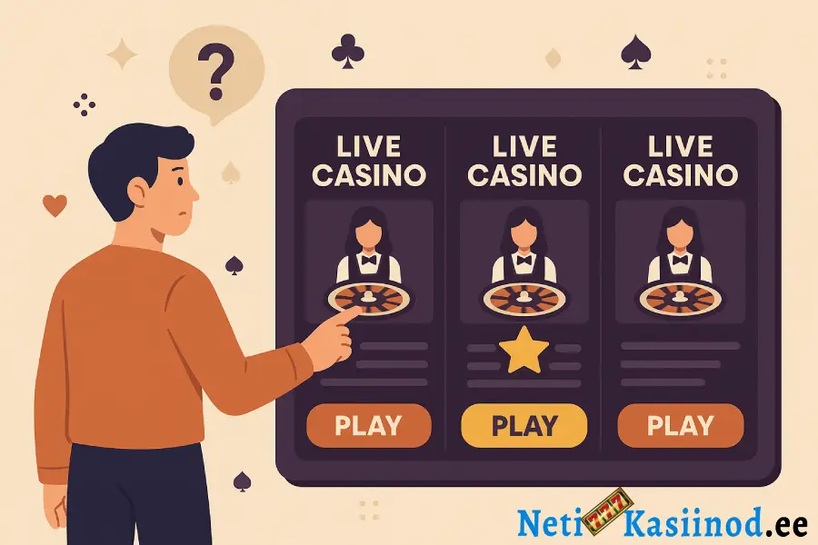 Kuidas valida live casino